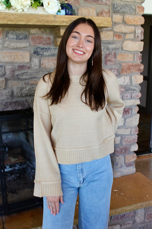 Taupe Oversized Long Sleeve Sweater